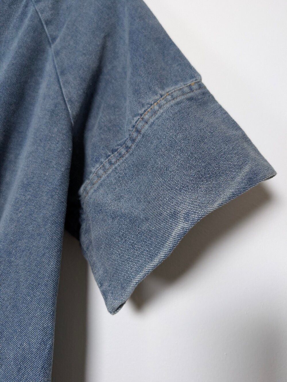 Porridge Denim Shift Dress Small Blue Relaxed A-Line Pocket Casual Boho Coastal - Picture 9 of 11